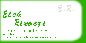 elek rimoczi business card